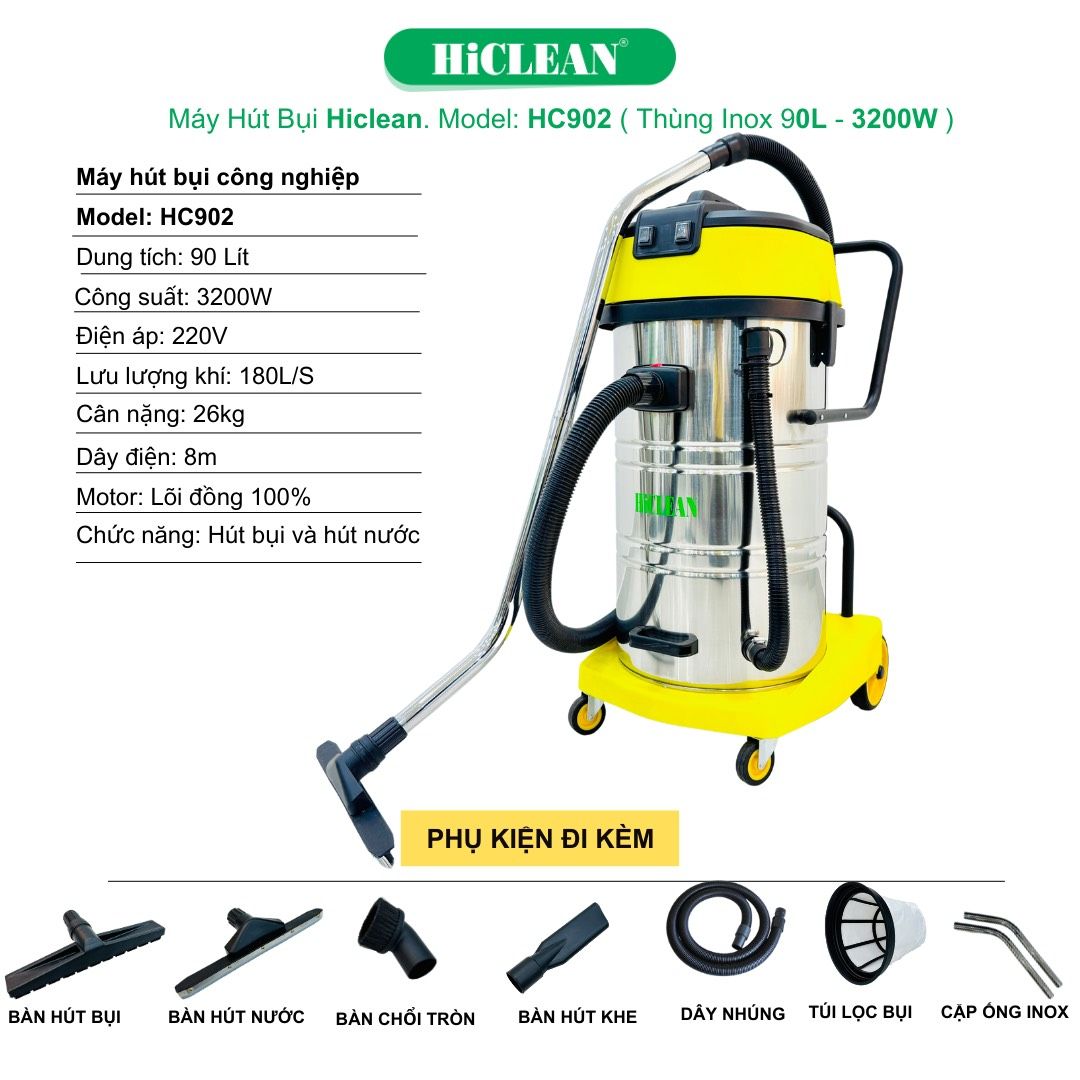 Máy hút bụi công nghiệp HiClean HC902