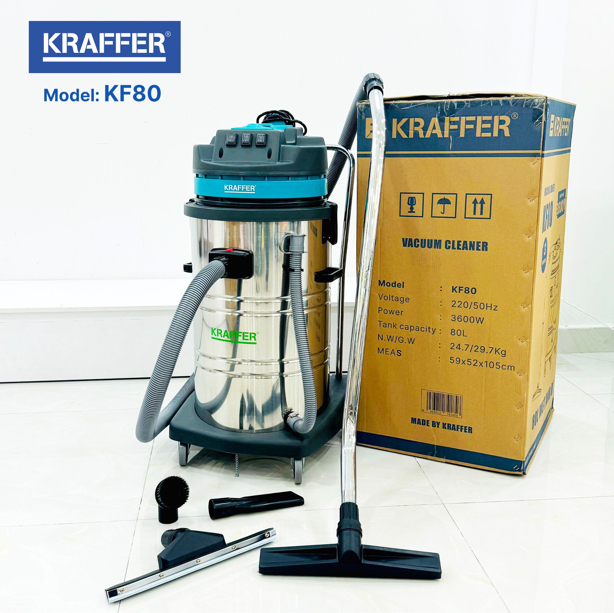 Máy hút bụi công nghiệp Kraffer KF80