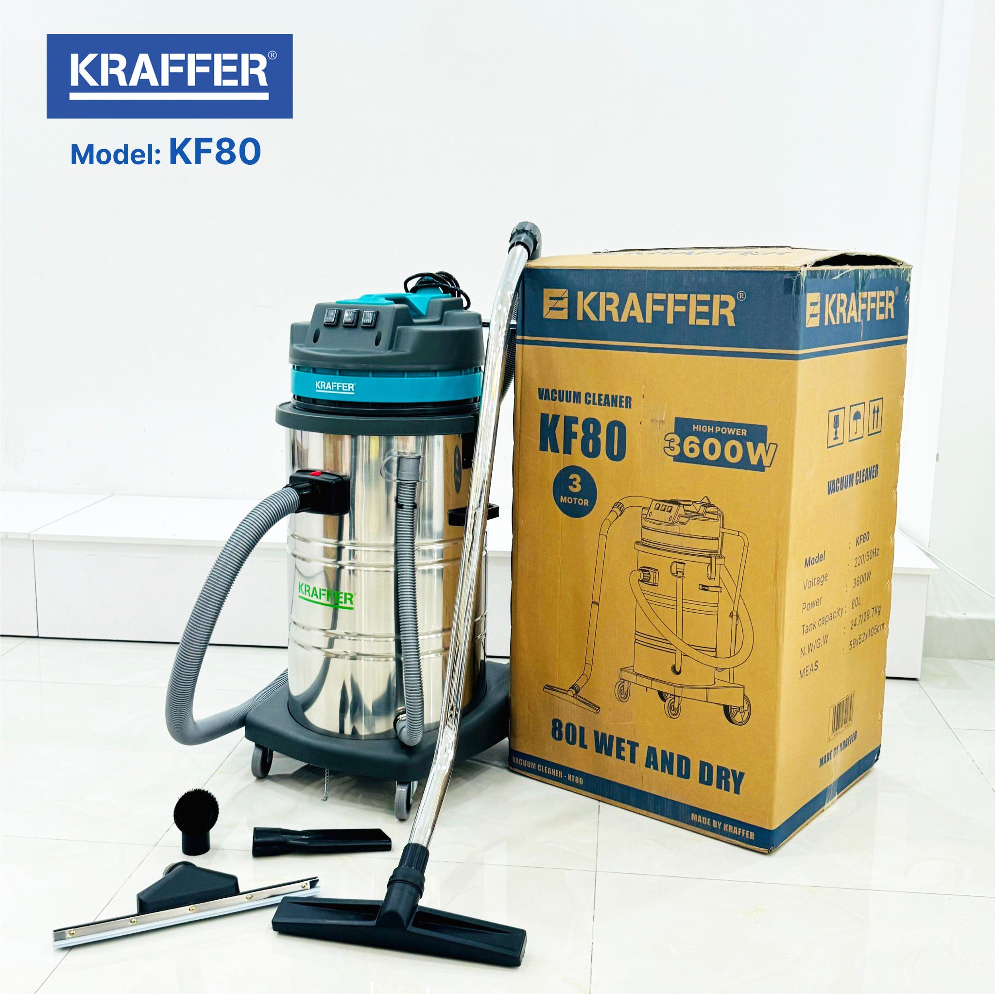 Máy hút bụi công nghiệp Kraffer KF80