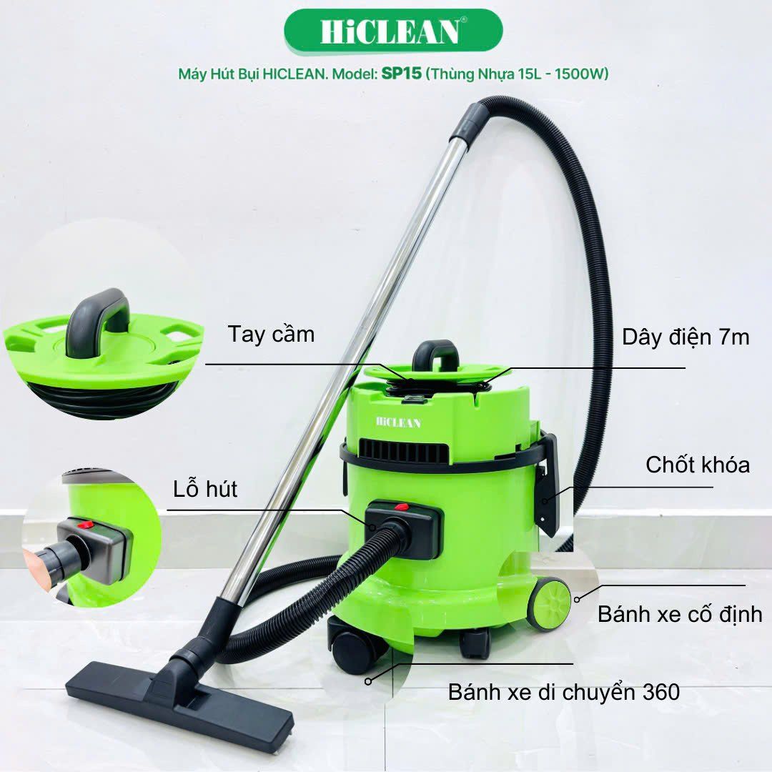 Máy hút bụi gia đình HiClean SP15, công suất 1500W
