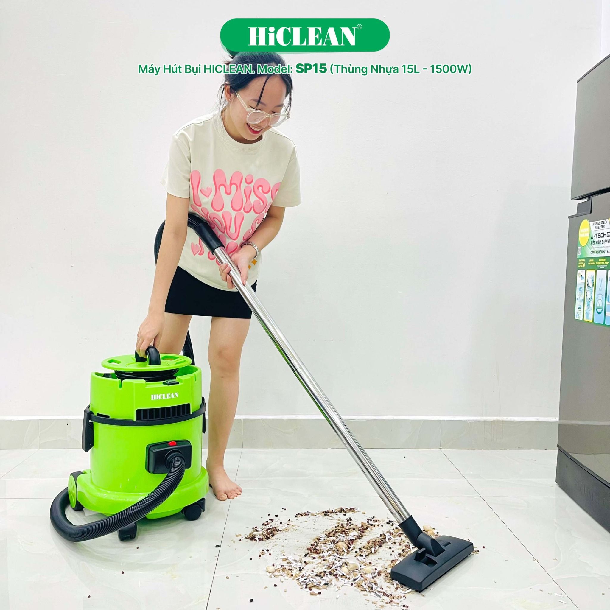 Máy hút bụi gia đình HiClean SP15, công suất 1500W