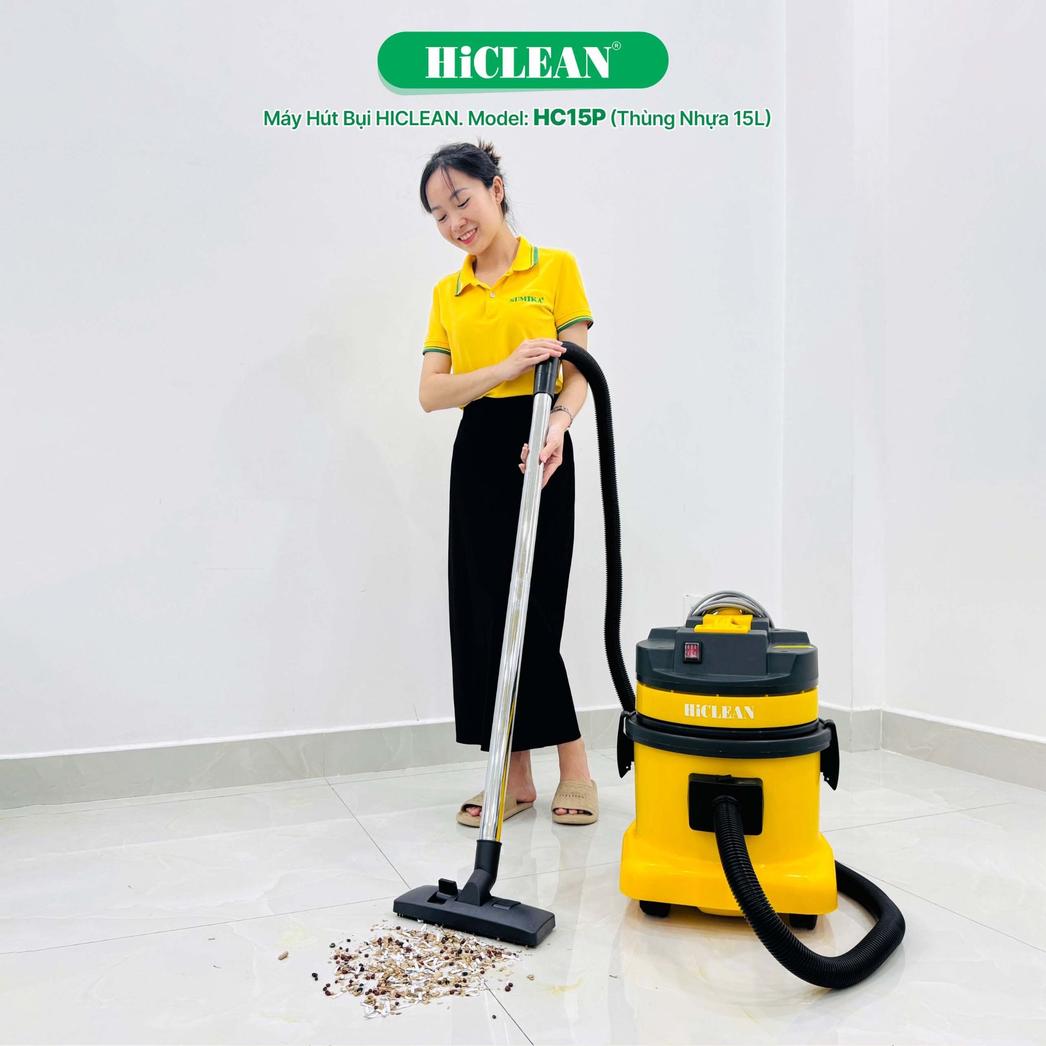 Máy hút bụi gia đình HICLEAN HC15P, công suất 1500W