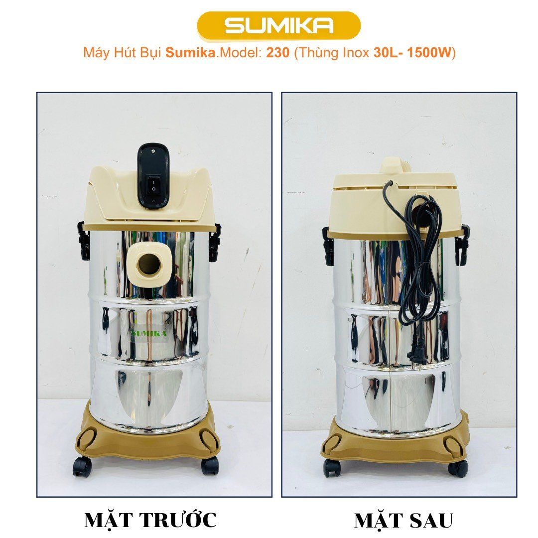 Máy hút bụi gia đình Sumika 230, 1500W, thùng chứa 30L