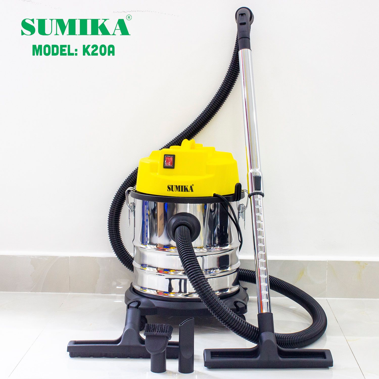 Máy hút bụi đa năng Sumika K20A, công suất 1500W, thùng chứa 20L