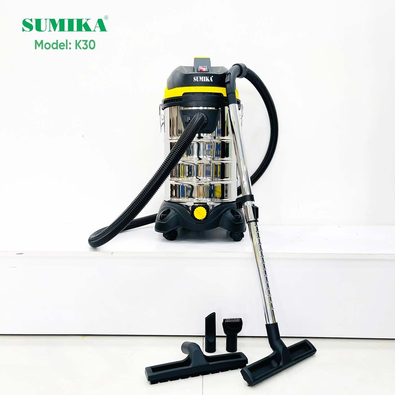 Máy hút bụi công nghiệp SUMIKA K30, 1800W, thùng chứa 30L