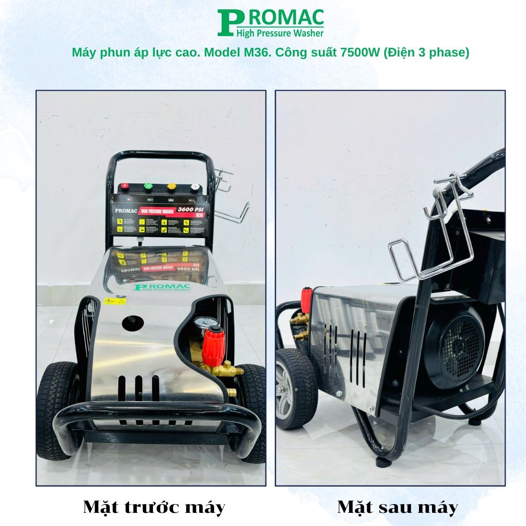 Máy rửa xe cao áp Promac M36 NEW, công suất 7500W, 250 bar