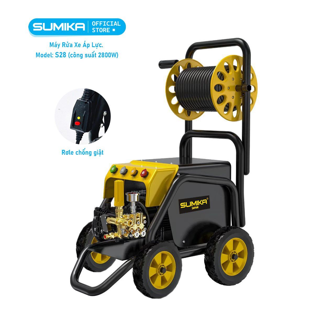Máy xịt rửa cao áp SUMIKA S28, công suất 2800W