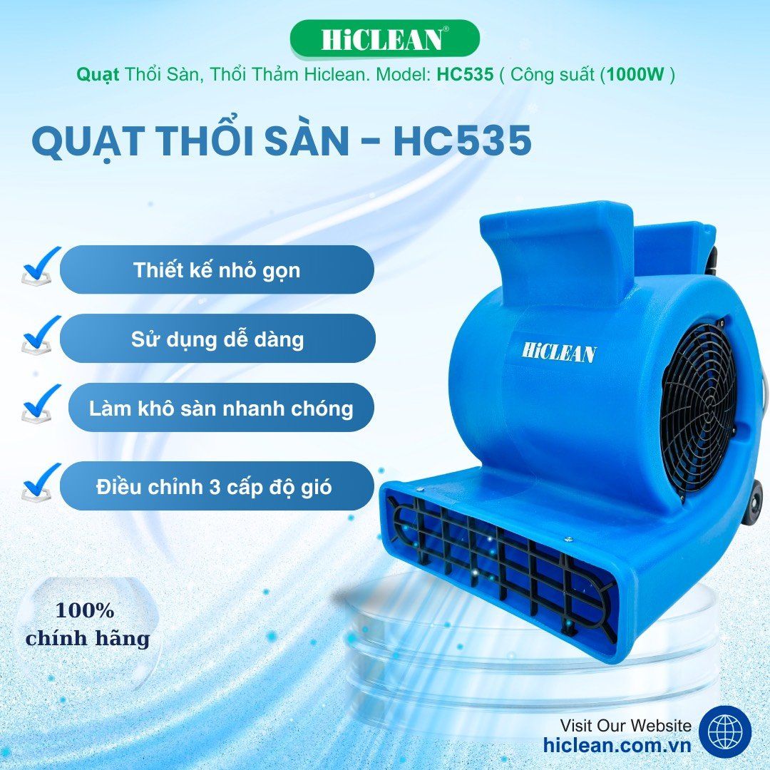 Quạt thổi sàn HiClean HC535, công suất 1000W