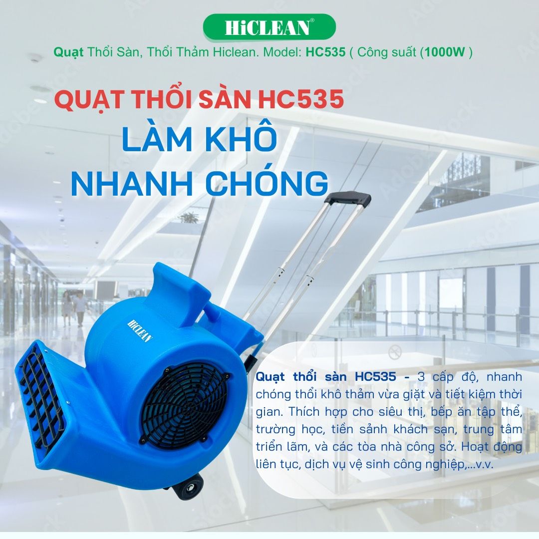 Quạt thổi sàn HiClean HC535, công suất 1000W