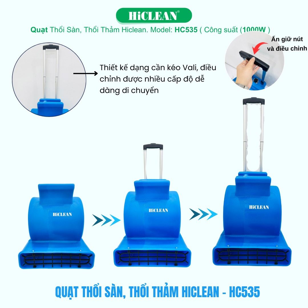 Quạt thổi sàn HiClean HC535, công suất 1000W