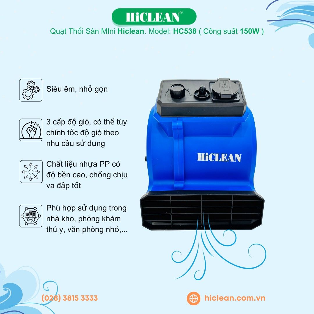 Quạt thổi sàn mini HiClean HC538