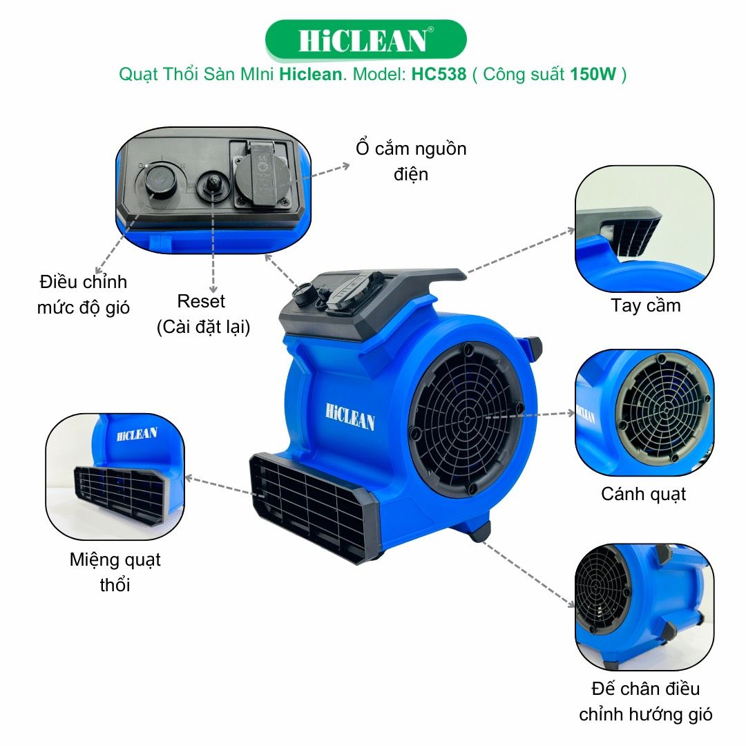 Quạt thổi sàn mini HiClean HC538
