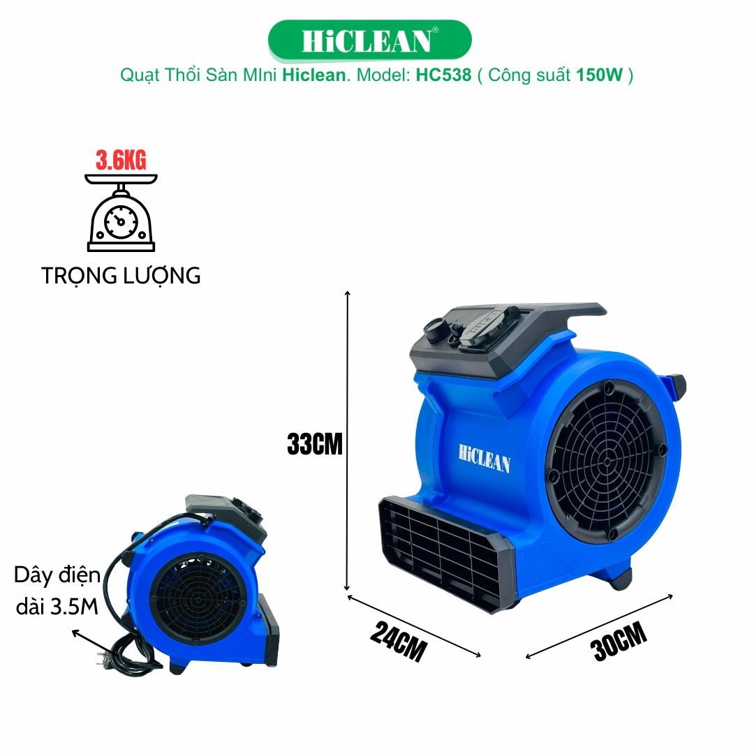 Quạt thổi sàn mini HiClean HC538