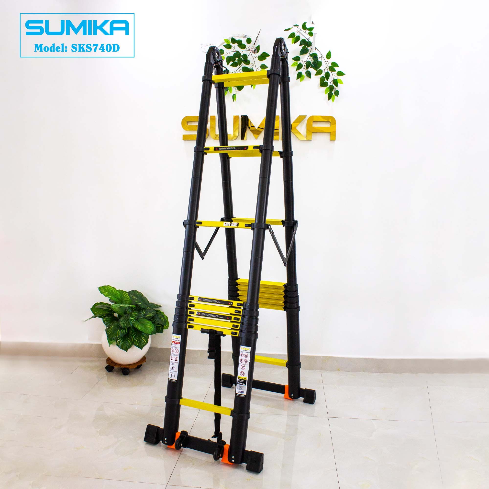 Thang nhôm rút đôi SUMIKA SKS740D (3.7M+3.7M) - Sơn tĩnh điện