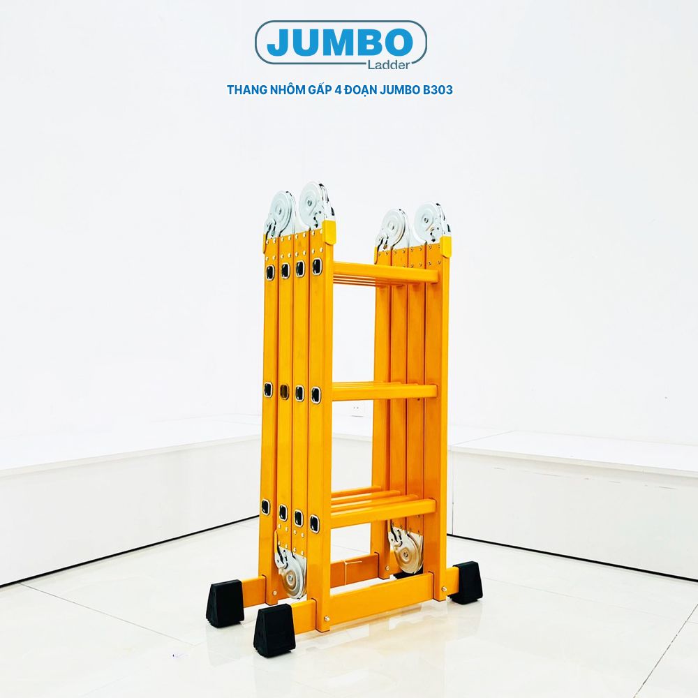 Thang nhôm gấp 4 đoạn JUMBO B303, chữ A cao 1.7m