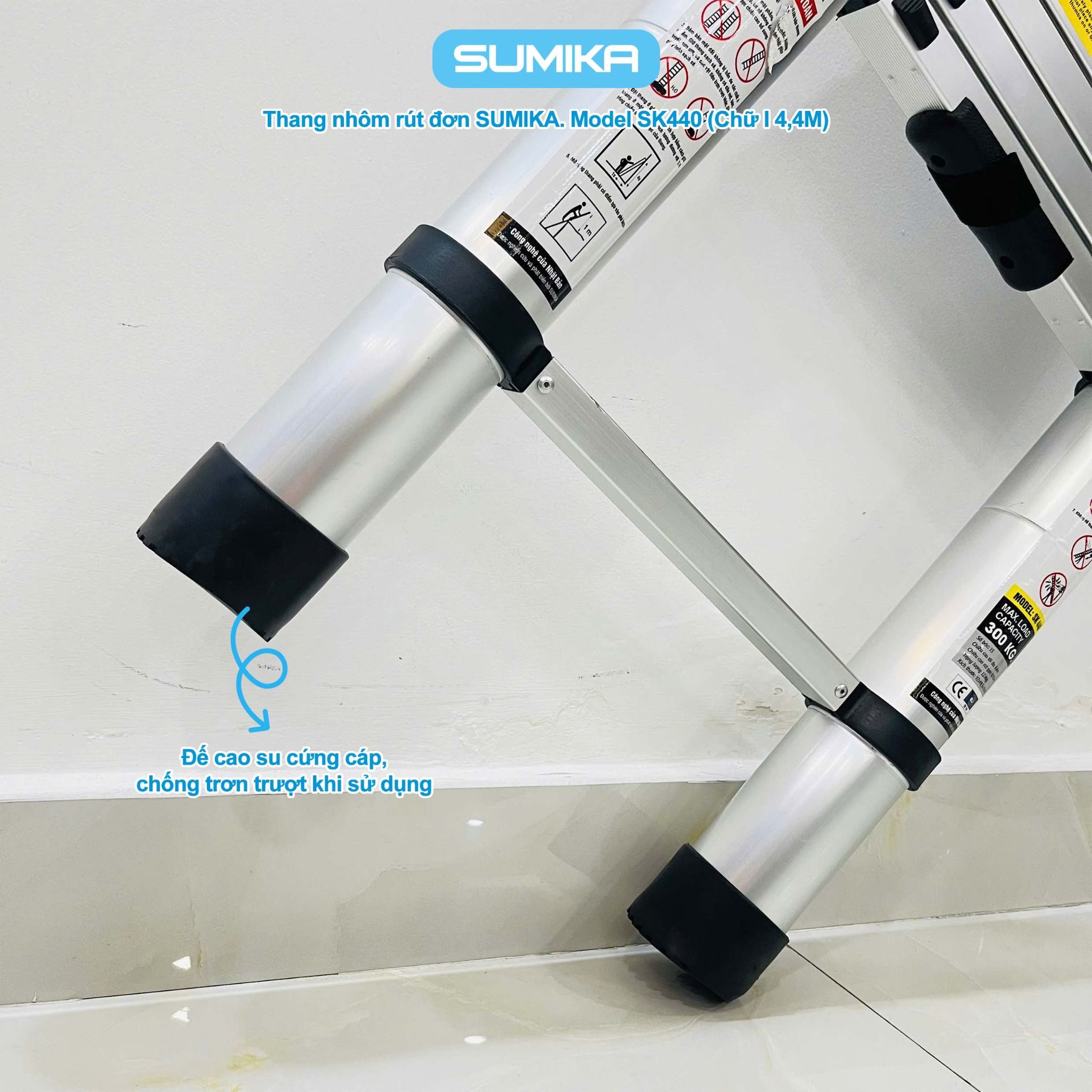 Thang nhôm rút đơn SUMIKA SK440, chiều cao 4.4m
