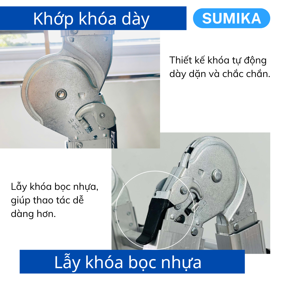 Thang nhôm chữ A rút lồng SUMIKA SKM403, chữ A cao nhất 1.4m