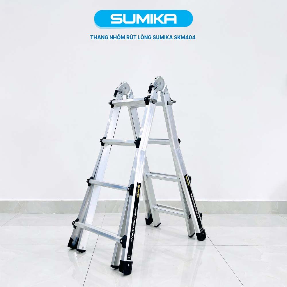 Thang nhôm rút lồng chữ A SUMIKA SKM404, chữ A cao 2m