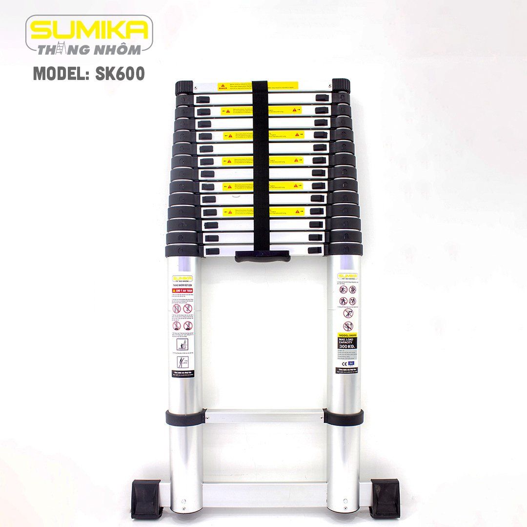 Thang rút nhôm Sumika SK600, đai đen, chiều cao 6.0m