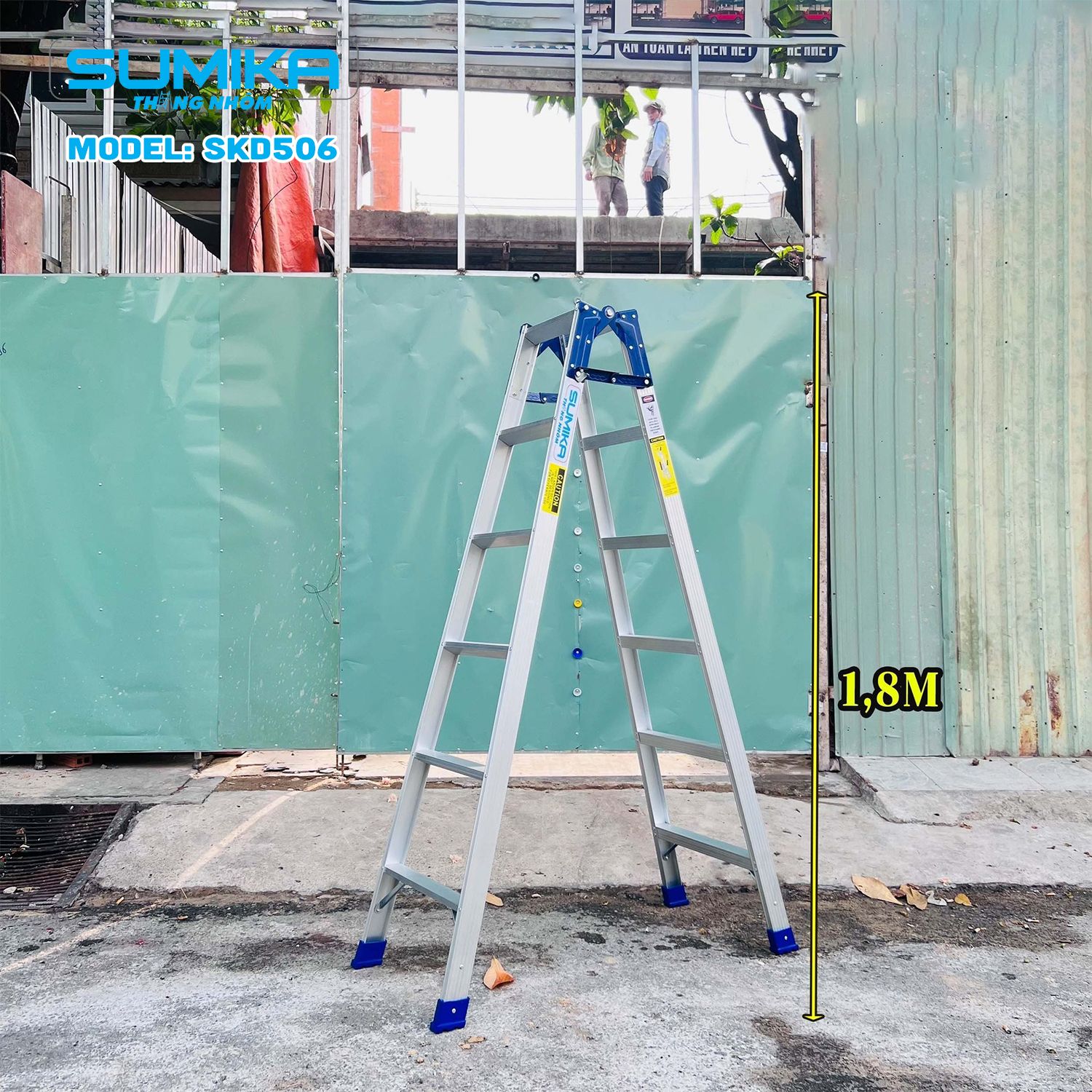 Thang nhôm xếp chữ A Sumika SKD506 (1.8M+1.8M)