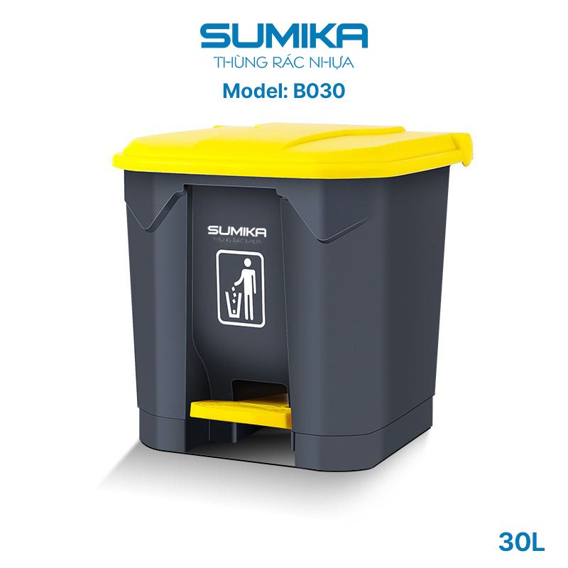 Thùng rác nhựa gia đình SUMIKA B030, dung tích 30L