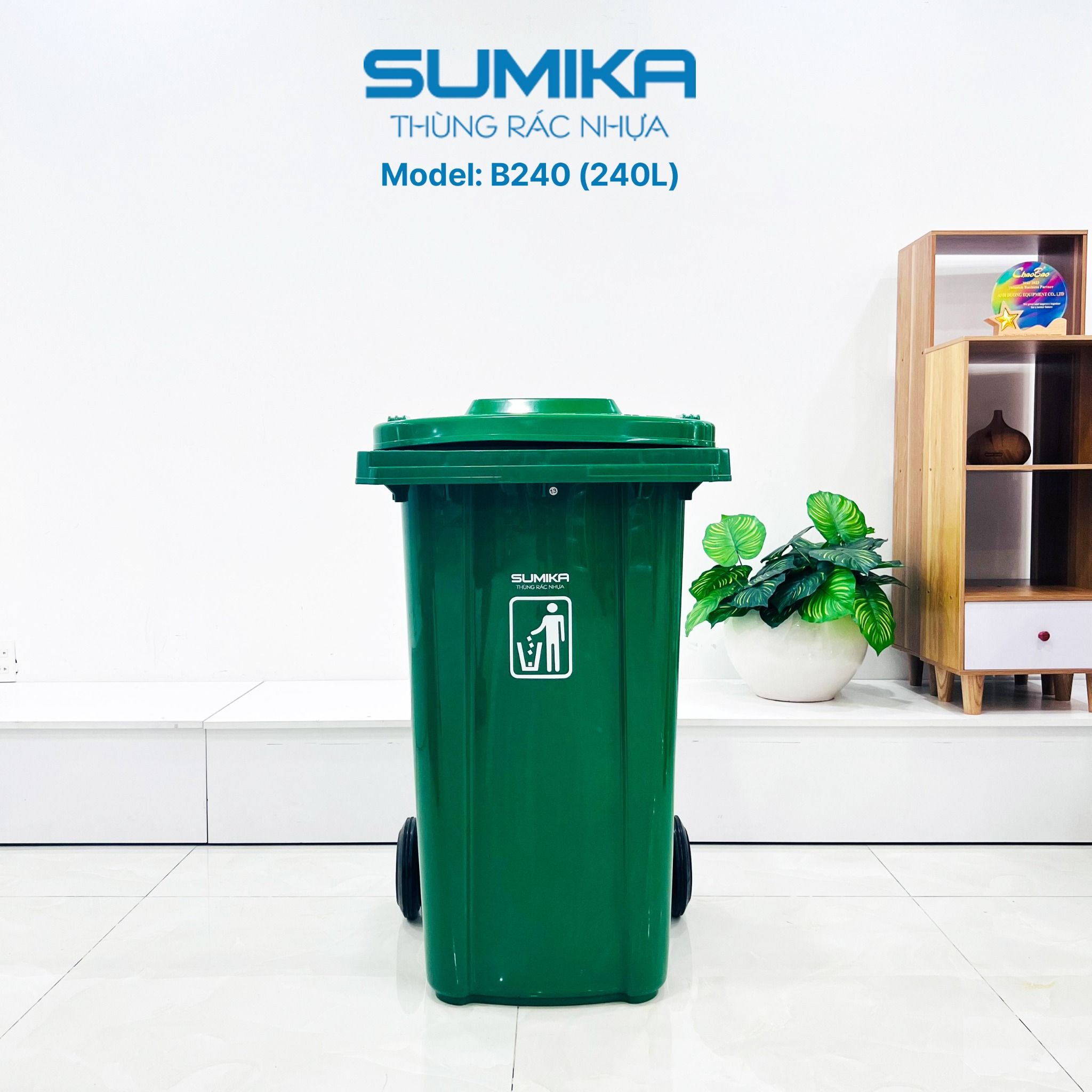 Thùng rác nhựa SUMIKA B240, thùng chứa 240L