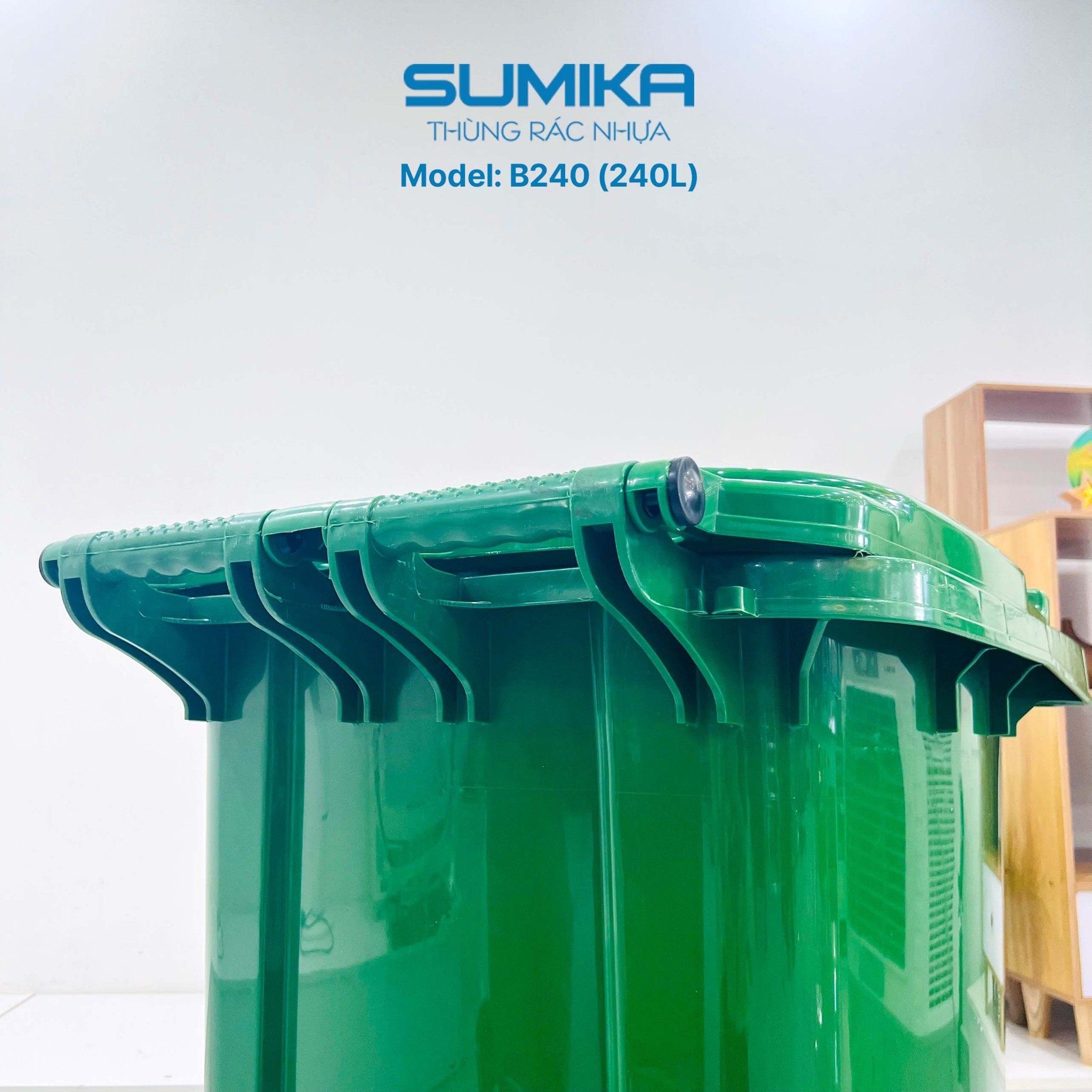 Thùng rác nhựa SUMIKA B240, thùng chứa 240L