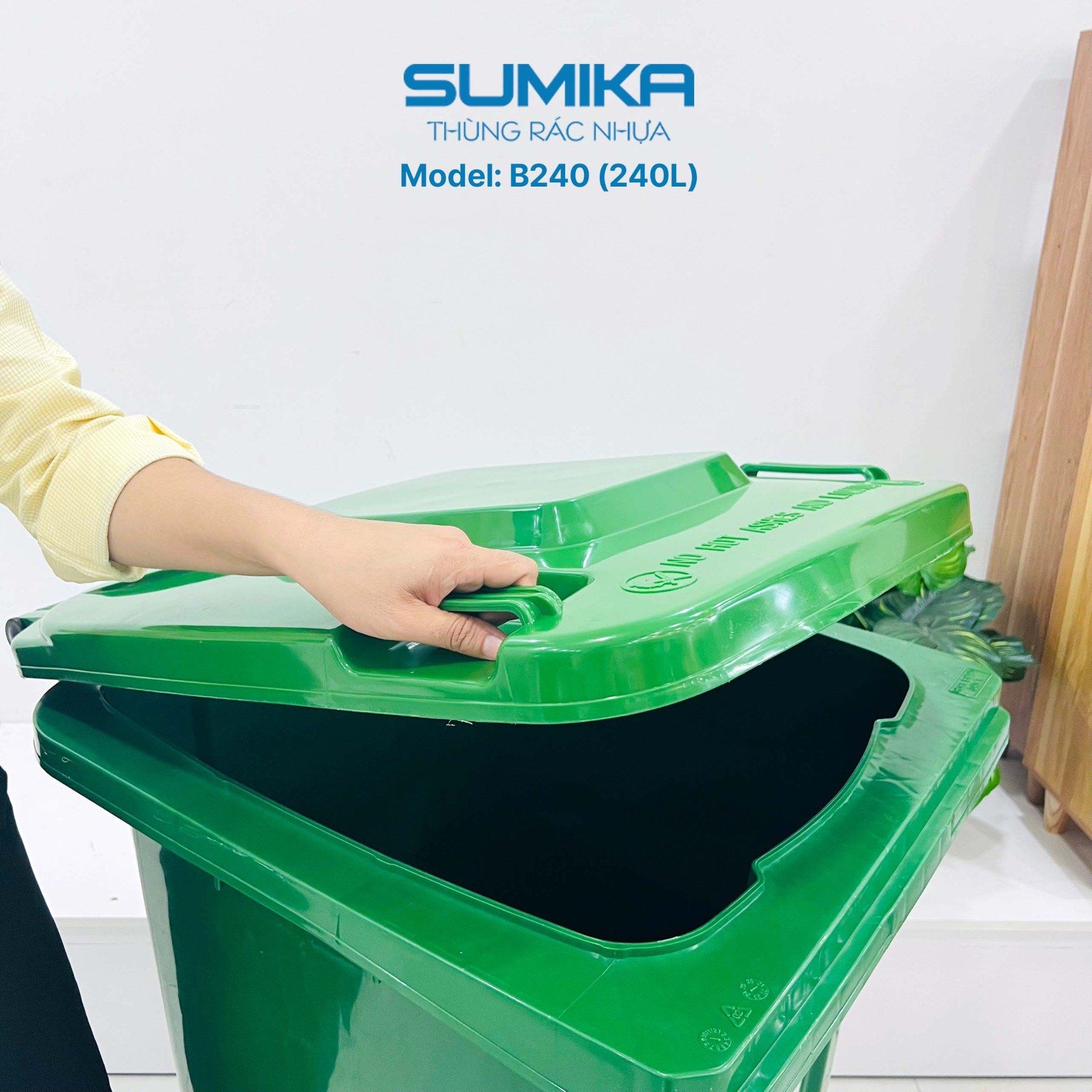 Thùng rác nhựa SUMIKA B240, thùng chứa 240L