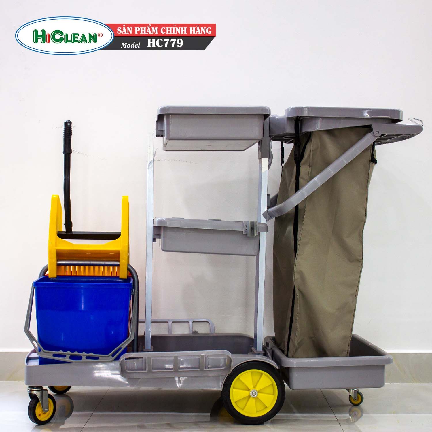 Xe đẩy dọn vệ sinh HiClean HC779