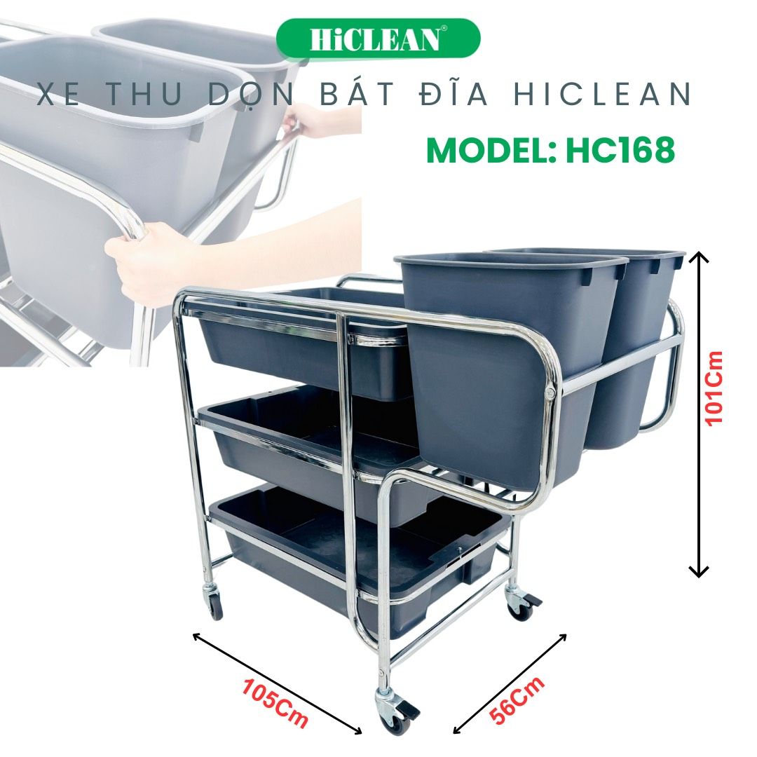 Xe đẩy dọn thức ăn HiClean HC168