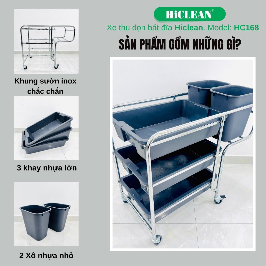 Xe đẩy dọn thức ăn HiClean HC168
