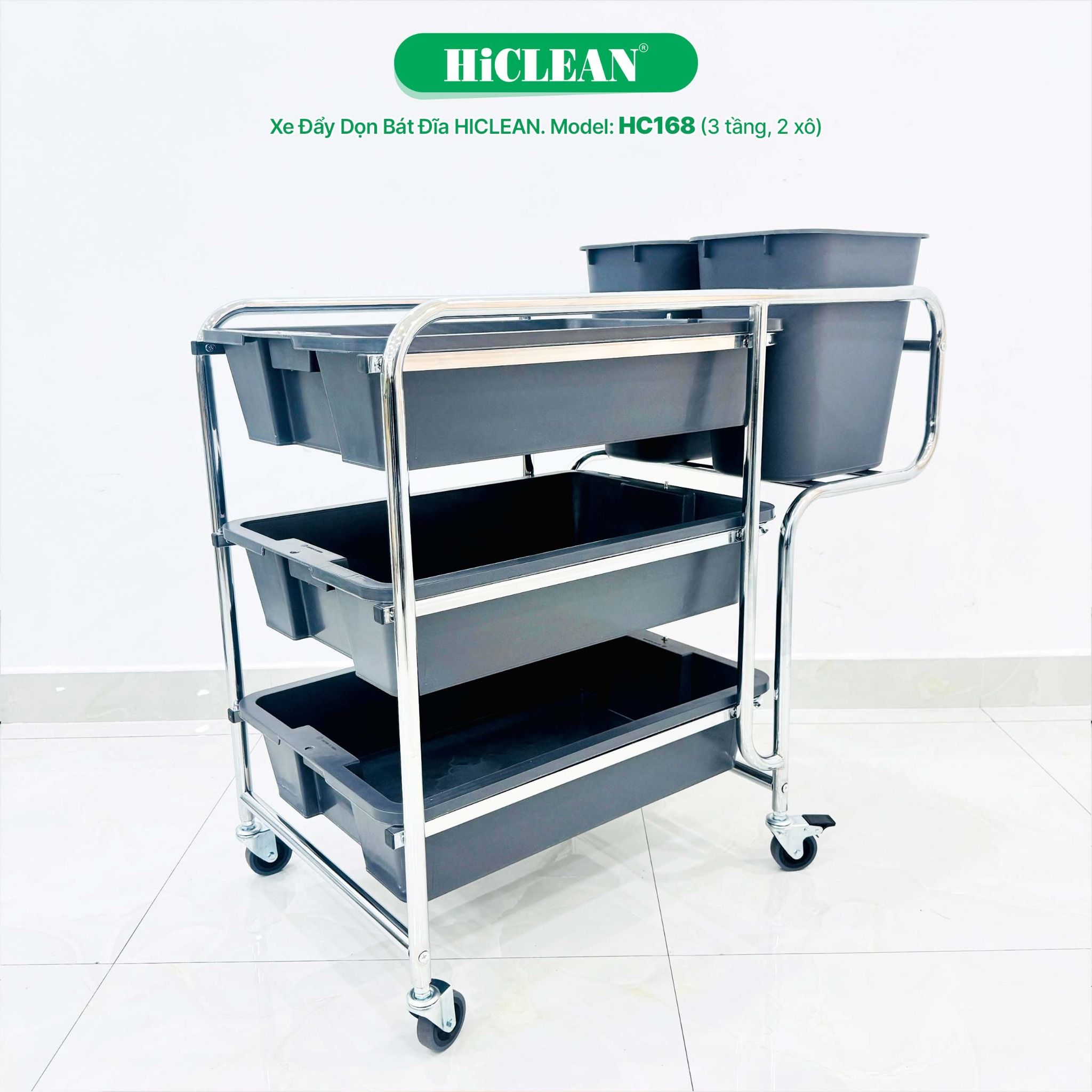 Xe đẩy dọn thức ăn HiClean HC168