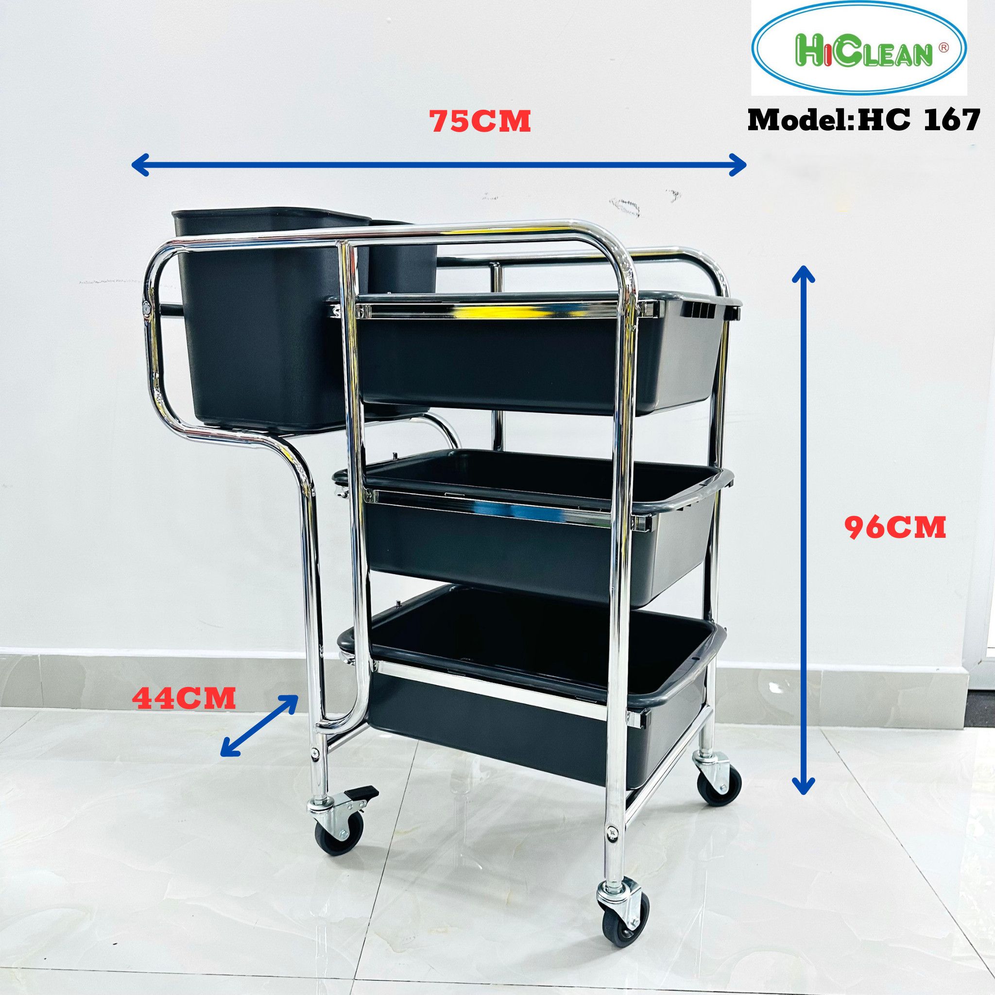 Xe đẩy dọn thức ăn HiClean HC167
