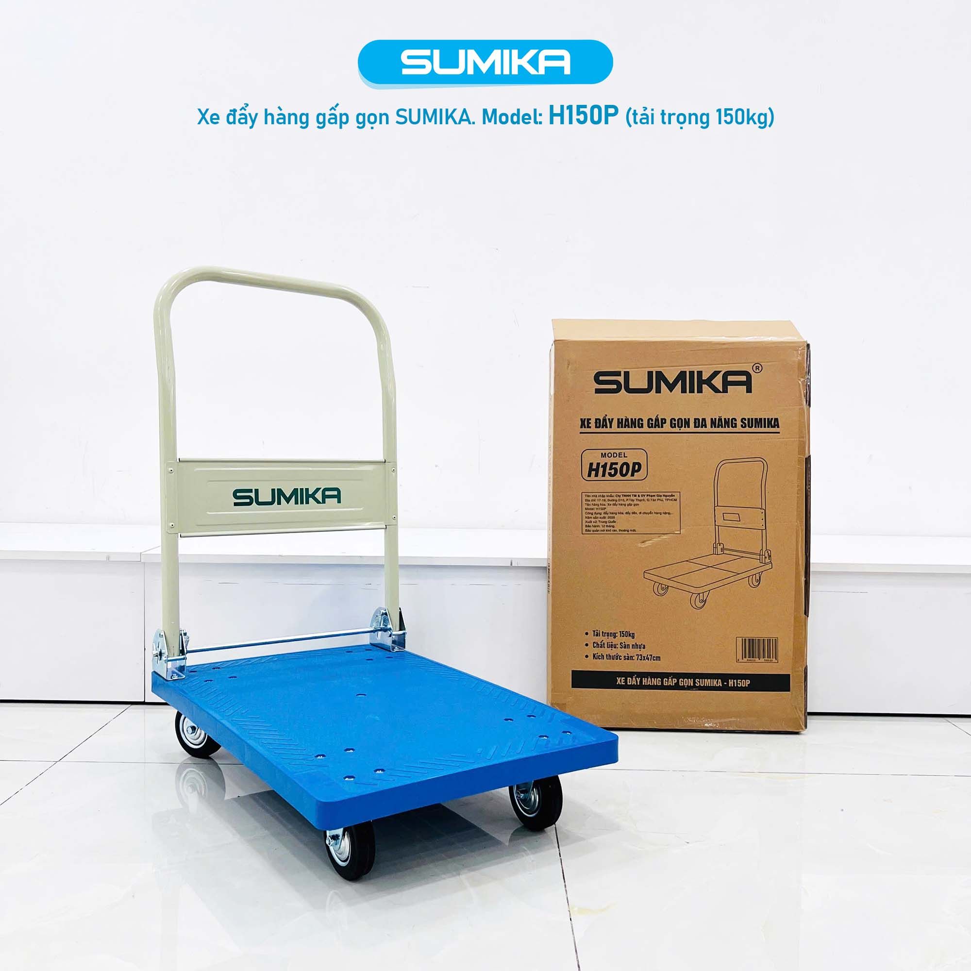 Xe đẩy hàng 4 bánh SUMIKA H150P, tải trọng 150kg