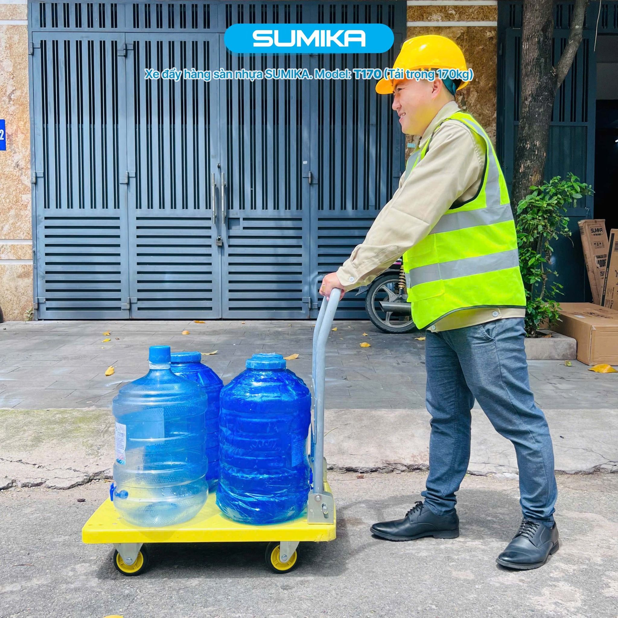 Xe đẩy hàng sàn nhựa SUMIKA T170, tải trọng 170kg