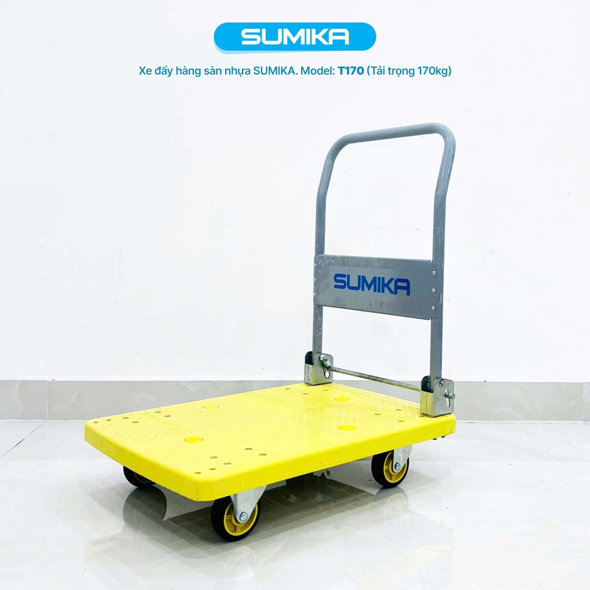 Xe đẩy hàng sàn nhựa SUMIKA T170, tải trọng 170kg