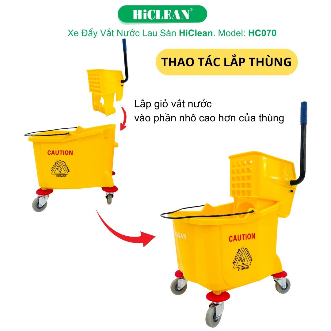 Xe đẩy vắt cây lau nhà HiClean HC070