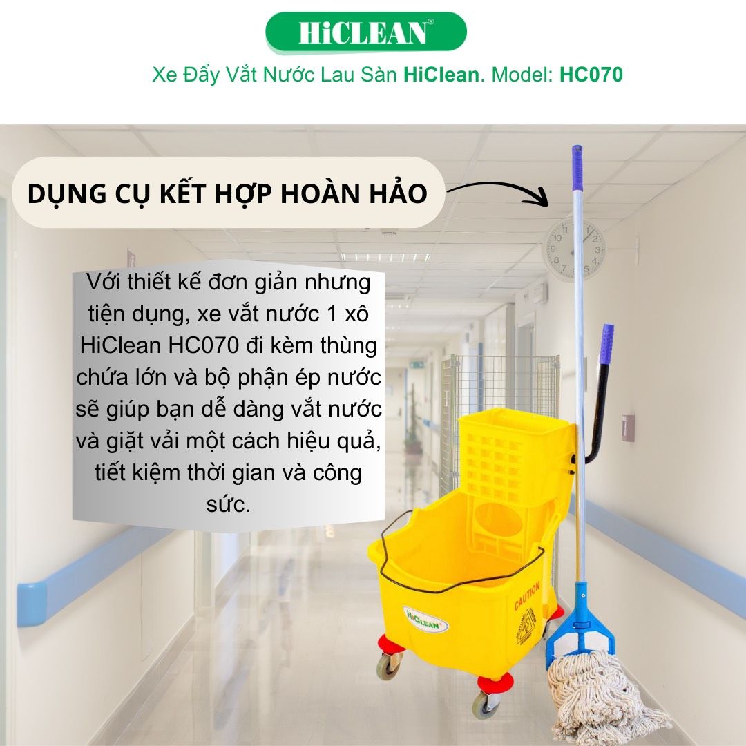 Xe đẩy vắt cây lau nhà HiClean HC070