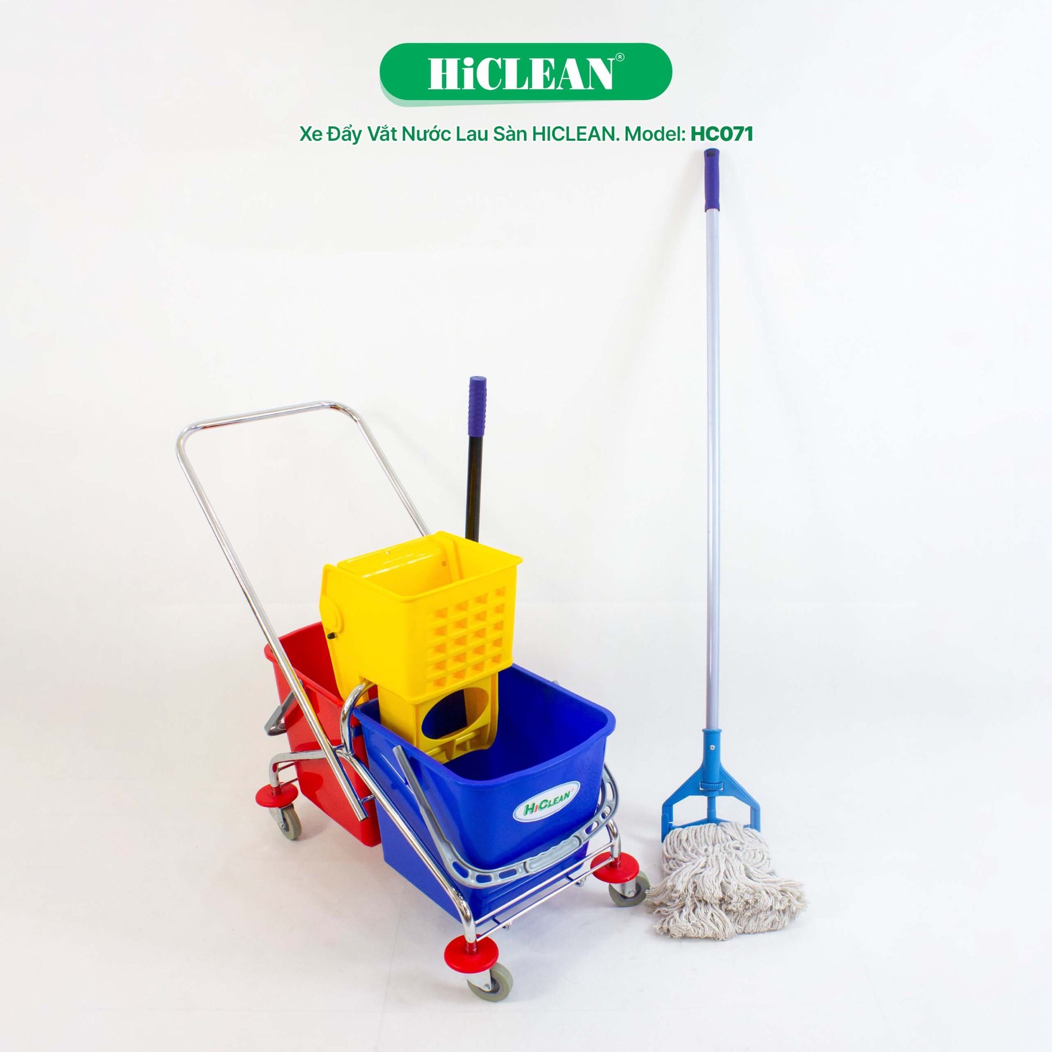 Xe đẩy vắt nước lau nhà HiClean HC071