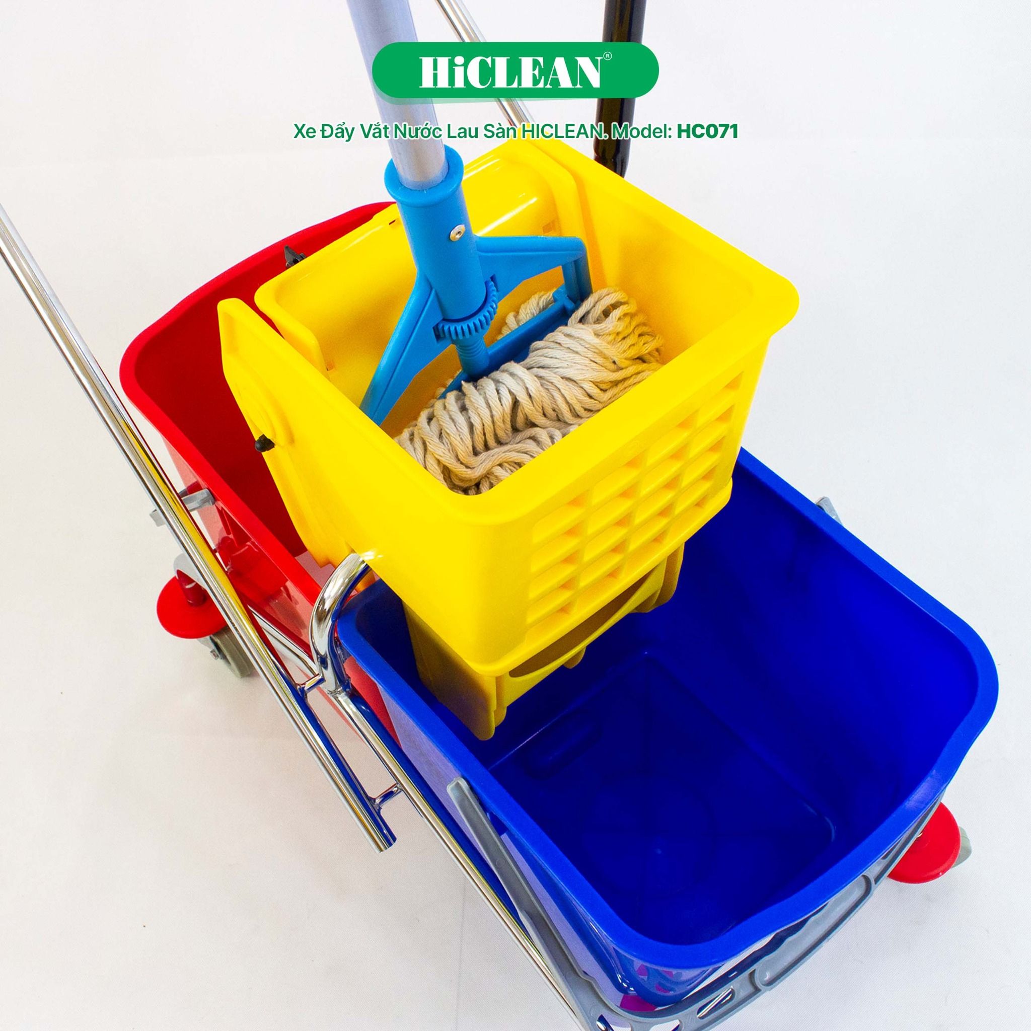 Xe đẩy vắt nước lau nhà HiClean HC071