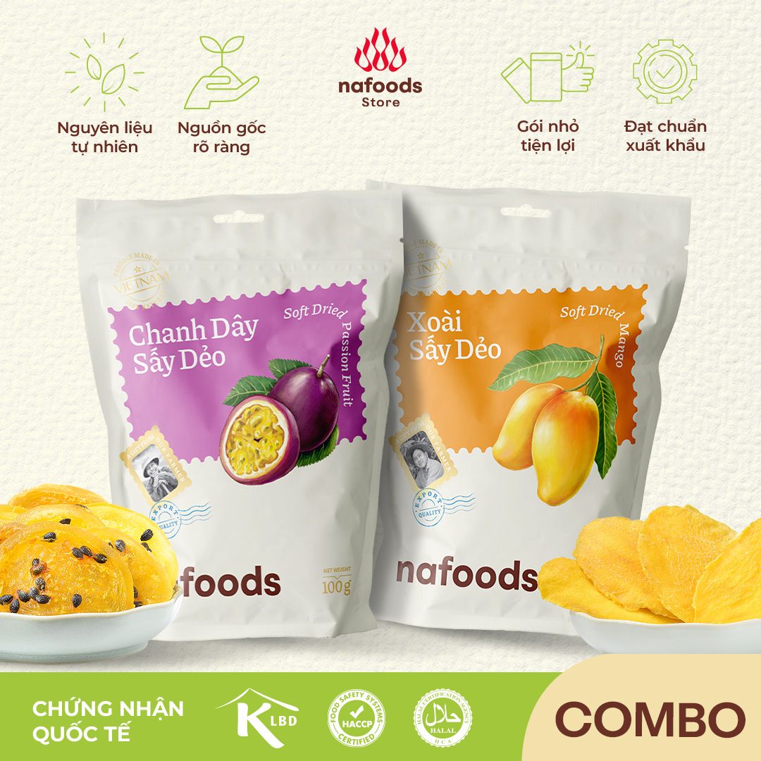  Combo Xoài sấy dẻo & Chanh leo sấy dẻo 