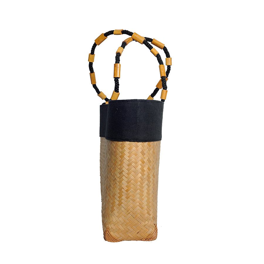 Giỏ mây tre đan viền đen