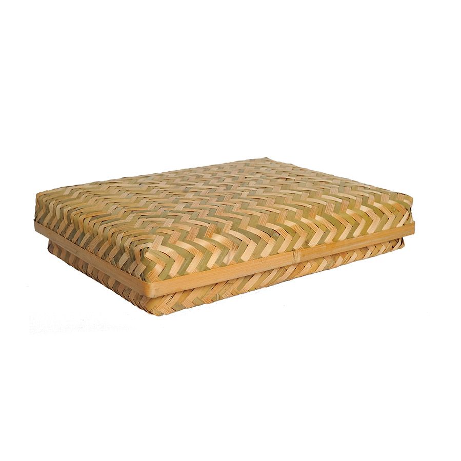 Hộp chữ nhật tre đan nắp rời