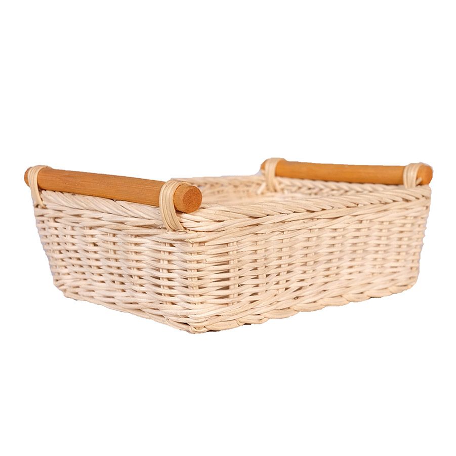 Mây có tay cầm 2 quai gỗ