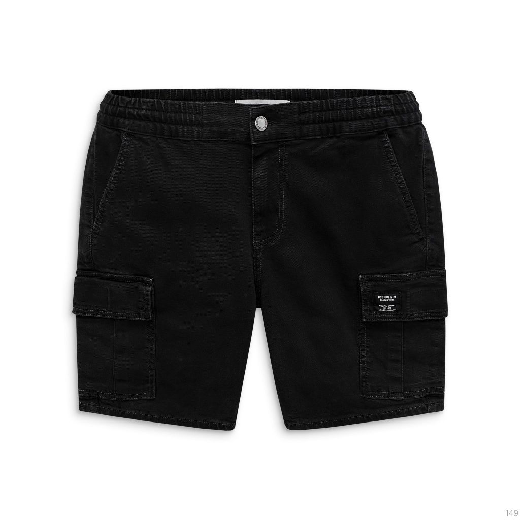 Quần Short Jean Nam Cargo Garment Washing Form Slim