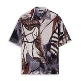 Áo Sơ Mi Linen Nam Tay Ngắn Họa Tiết Cuban Flowral Printed Bohemian