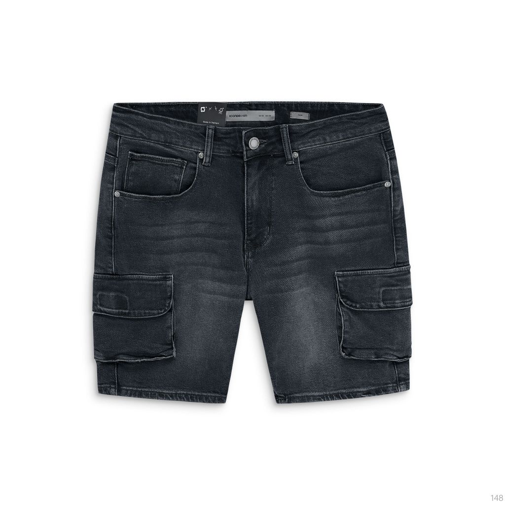 Quần Short Jean Nam Cargo Form Slim