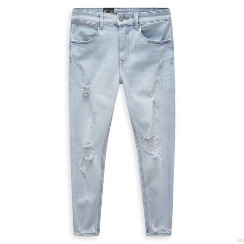 Quần Jeans Skinny Torn Knee Light Blue