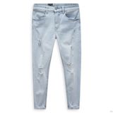 Quần Jeans Skinny Torn Knee Light Blue