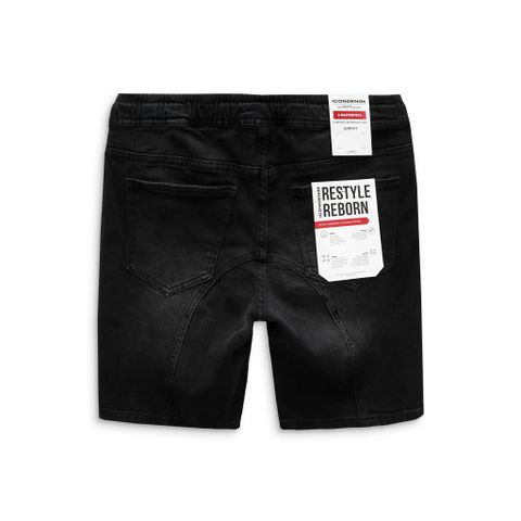 Quần Short Jean Lưng Thun Phối Rập